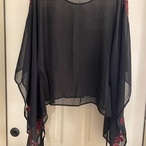 Lane Bryant Black and Red Sheer Top